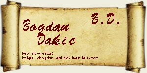 Bogdan Dakić vizit kartica